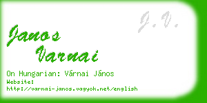 janos varnai business card